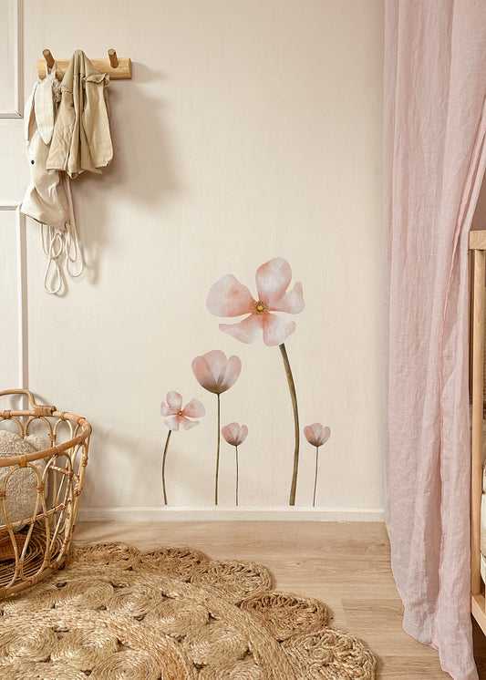 Muurstickers | Bloemen roze (70 cm)