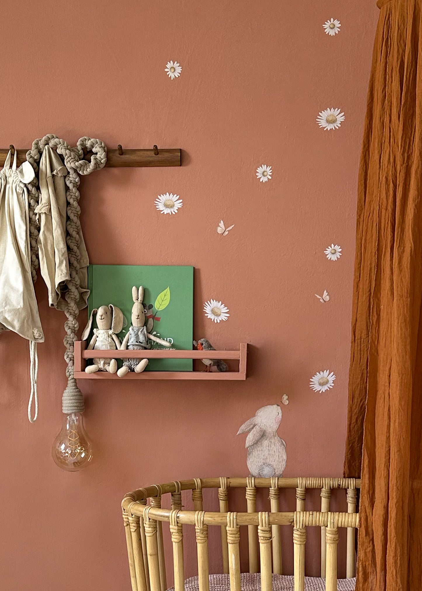 Wall sticker | Small rabbit with butterflies and flowers