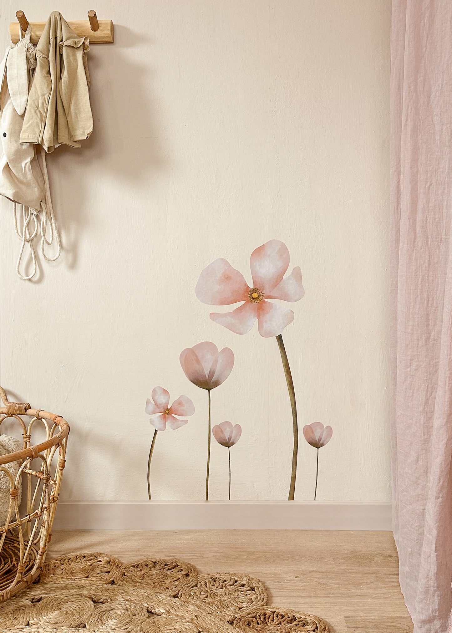Stickers muraux | Fleurs rose (70 cm)
