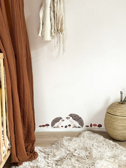 Wall stickers | Little hedgehogs with mushrooms
