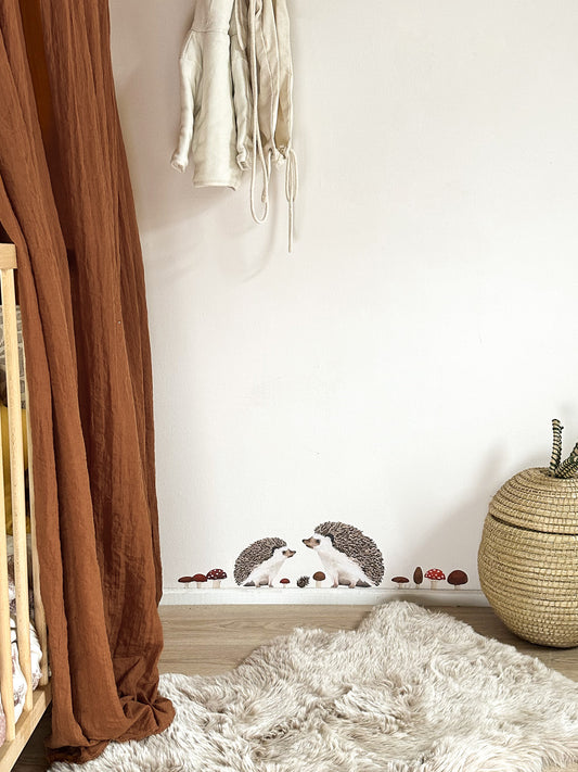 Wall stickers | Little hedgehogs with mushrooms