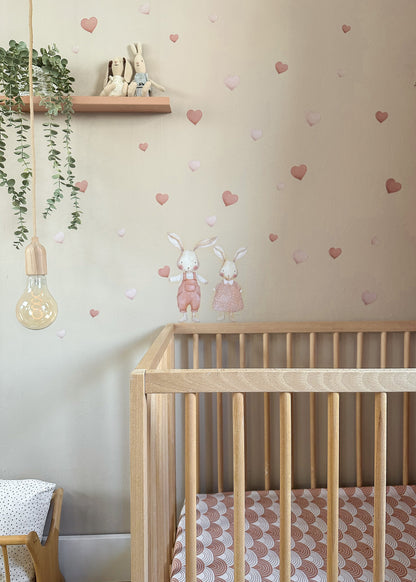 Muurstickers | Twee konijntjes met hartjes
