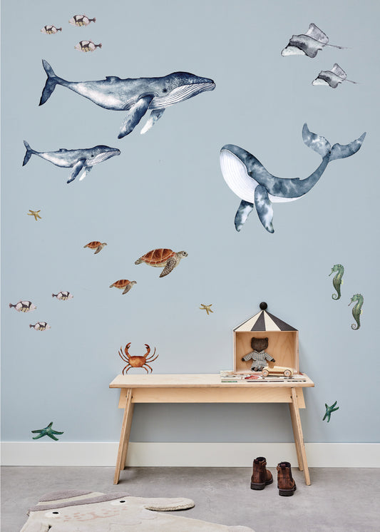 Muurstickers | Walvissen en waterdieren set XL