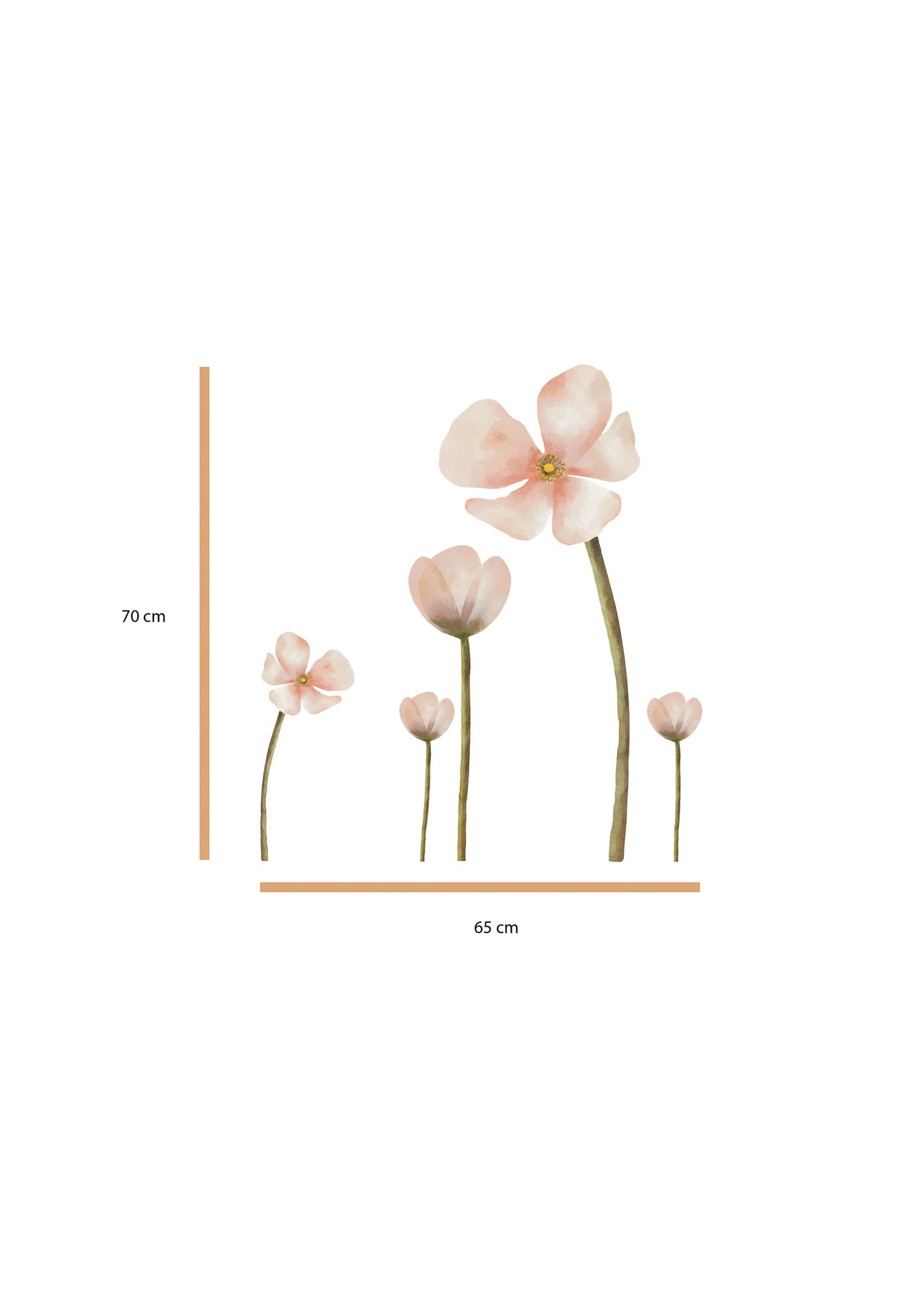 Stickers muraux | Fleurs rose (70 cm)