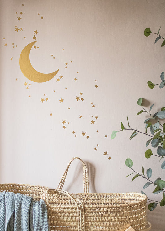 Wall stickers | Moon & stars (gold)