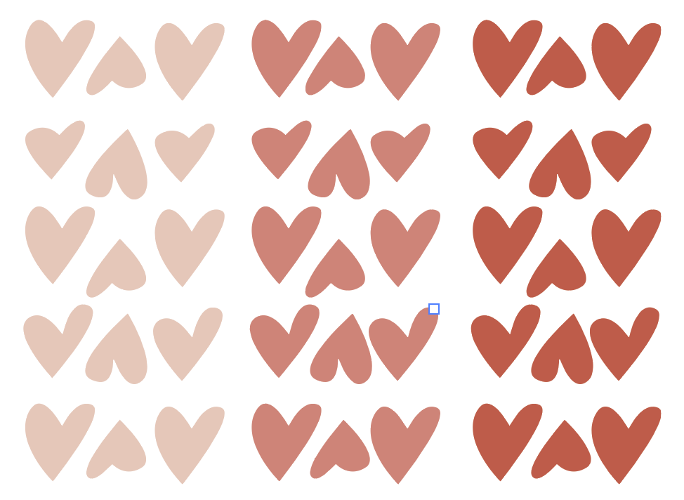 Wall stickers | Hearts color mix (light pink / pink / dark pink) 45 pieces