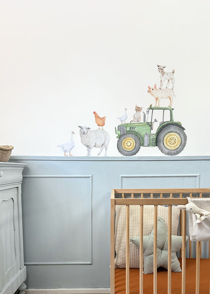 Set: tractor with farm animals