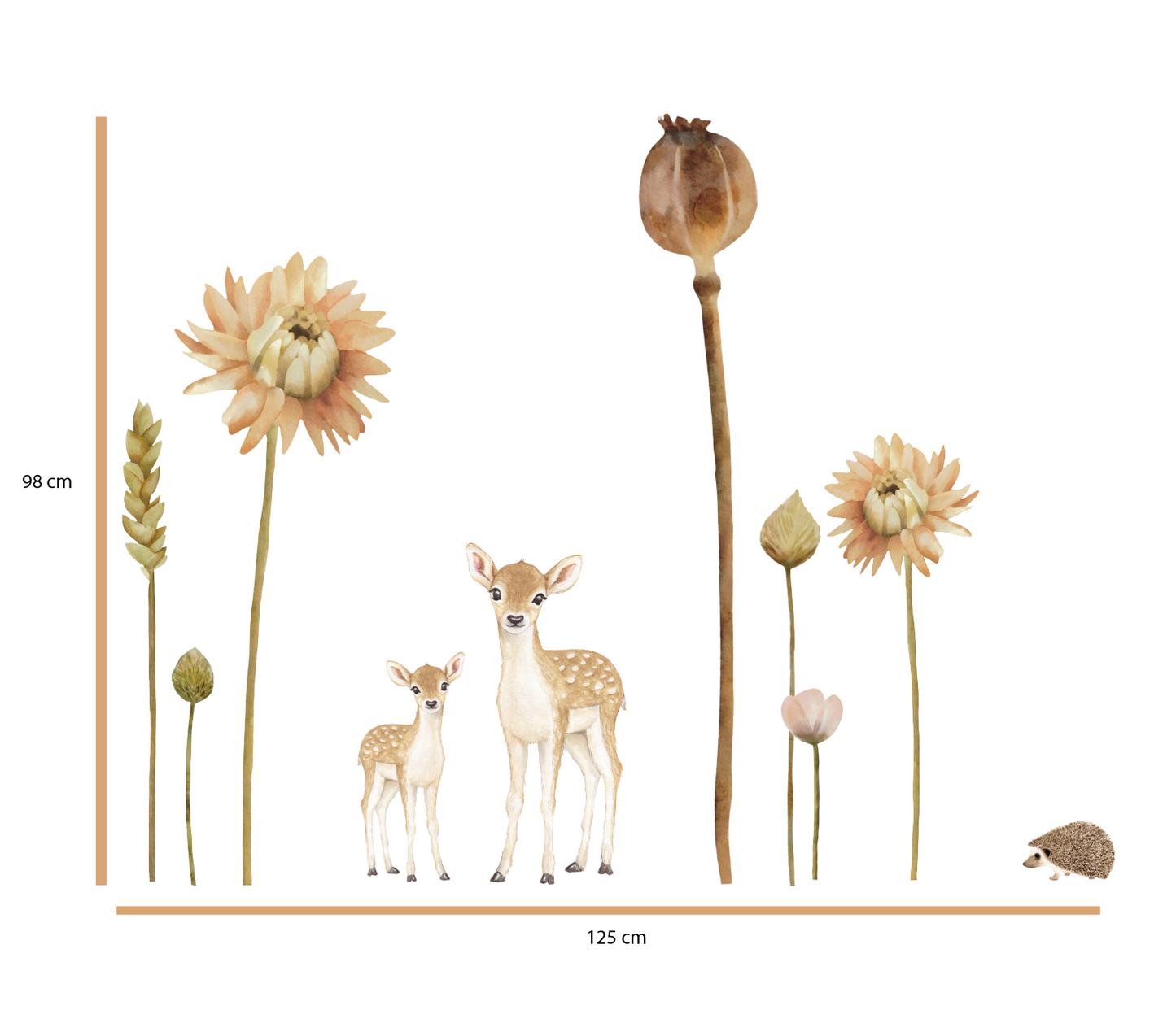 SET: flowers with deer