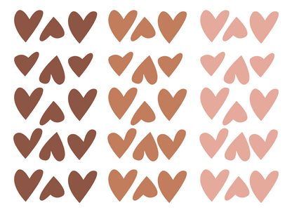 Hearts (Pink / brown mix)