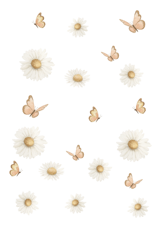 Madeliefjes & vlinders | Appeloogje | 20 stuks