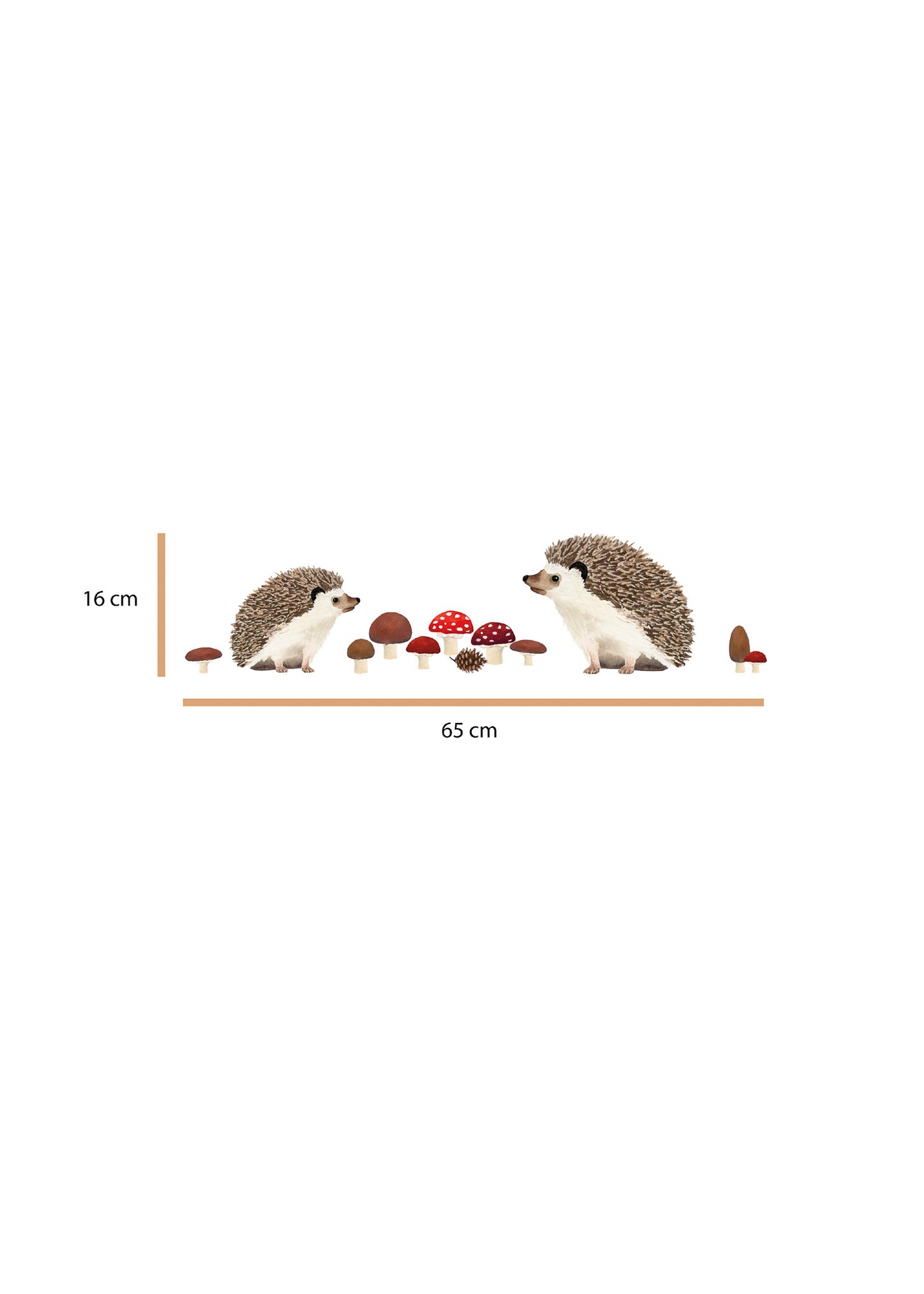 Wall stickers | Little hedgehogs with mushrooms